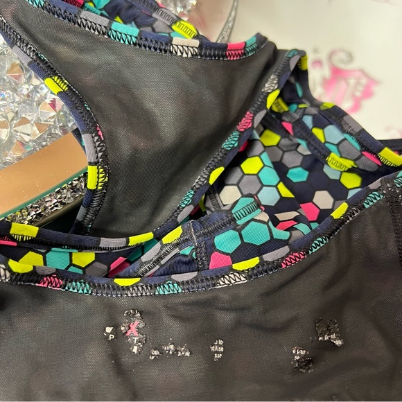 Victoria secret sports bra neon dotted multi rainbow color stretchy VSX sporty - Picture 10 of 10